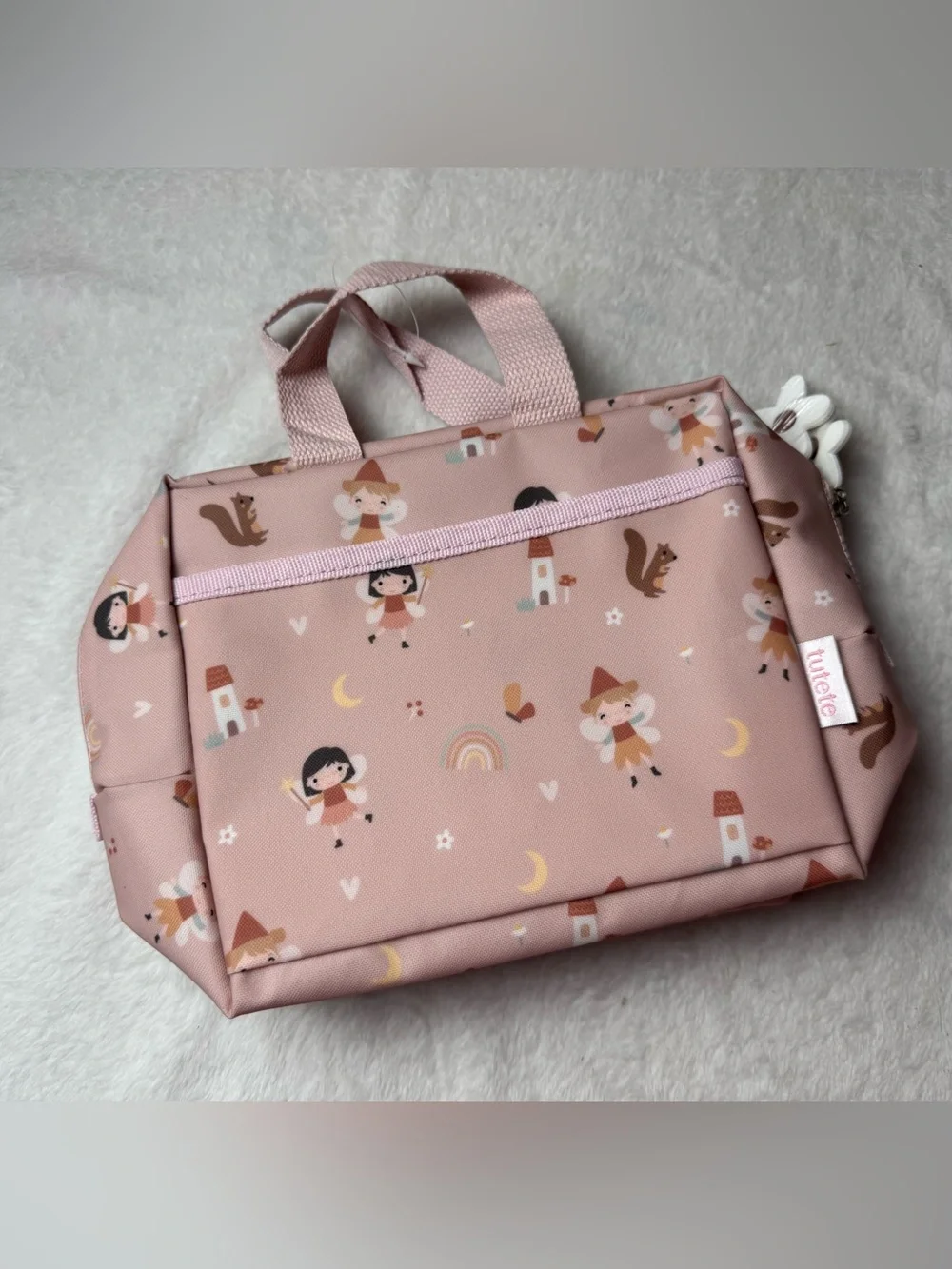 NWOT Fairy Print Kids Backpack Lunch Bag Pink 8 in x 7 in